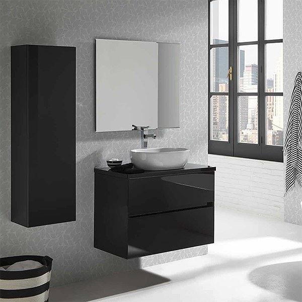 Mueble ,encimera lacada y lavabo sobre encimera Nice Blanco