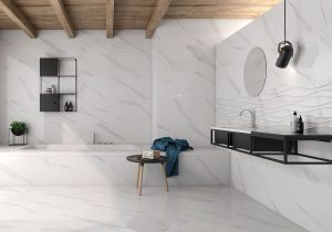 Azulejo ASARO BLANCO RELIEVE 30x90cm