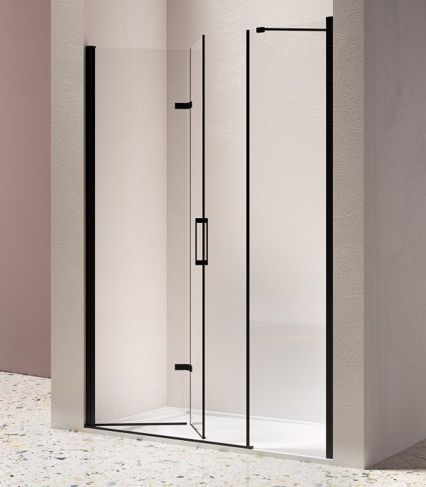 Mampara de ducha espacios reducidos NARDI FIJO+PUERTA PLEGABLE - Imagen 2